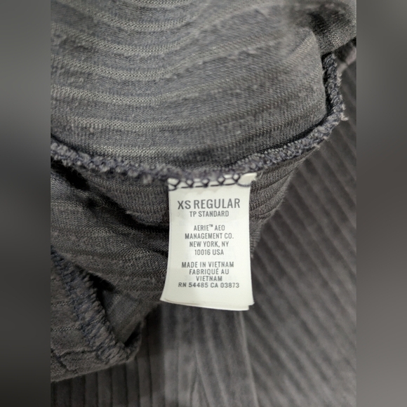 Aerie Ribbed Flare Wide Leg Soft Velvet Pants Dark Charcoal Gray XS Regular - Picture 4 of 7